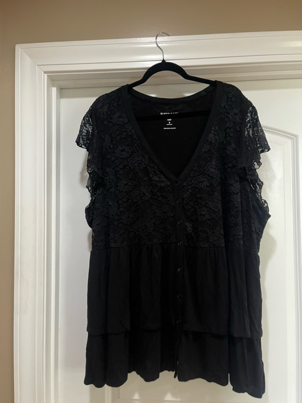 torrid Black Lace Button-Front Blouse